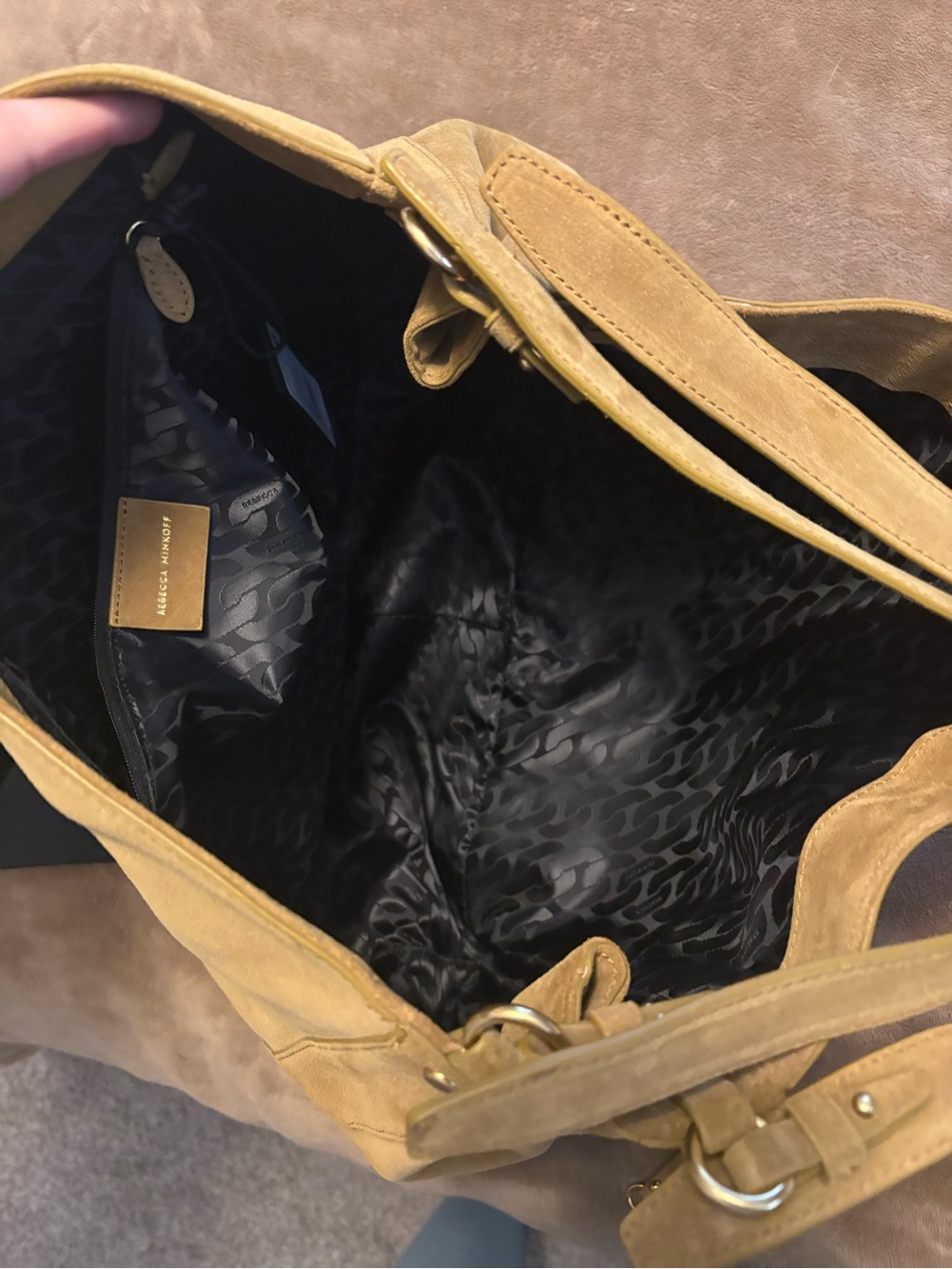 Rebecca Minkoff Camel Suede Shoulder Hobo Bag NWT - Picture 3 of 6